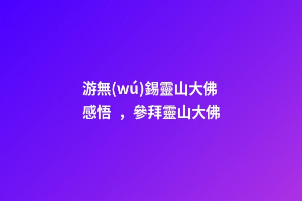 游無(wú)錫靈山大佛感悟，參拜靈山大佛